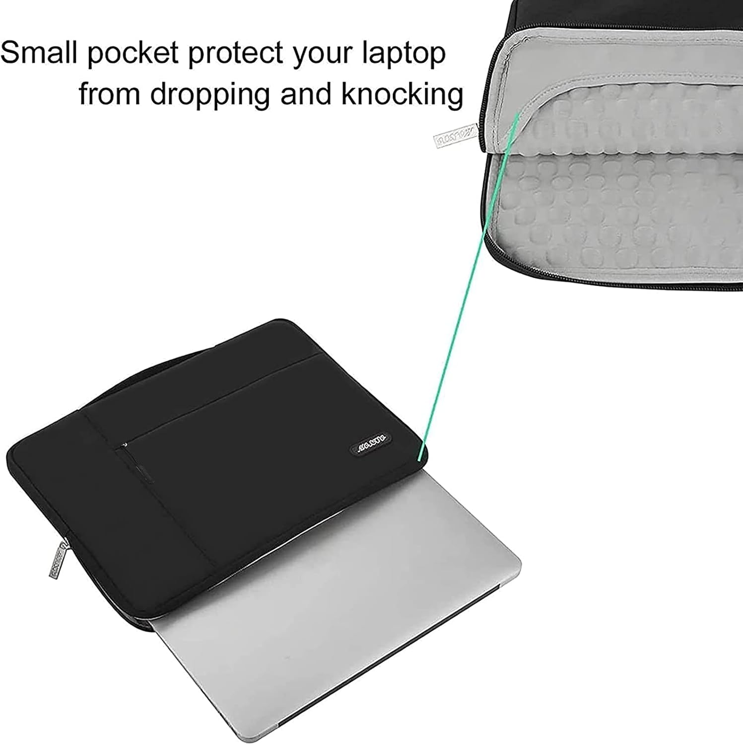Small pocket protect your laptop from dropping and knocking.