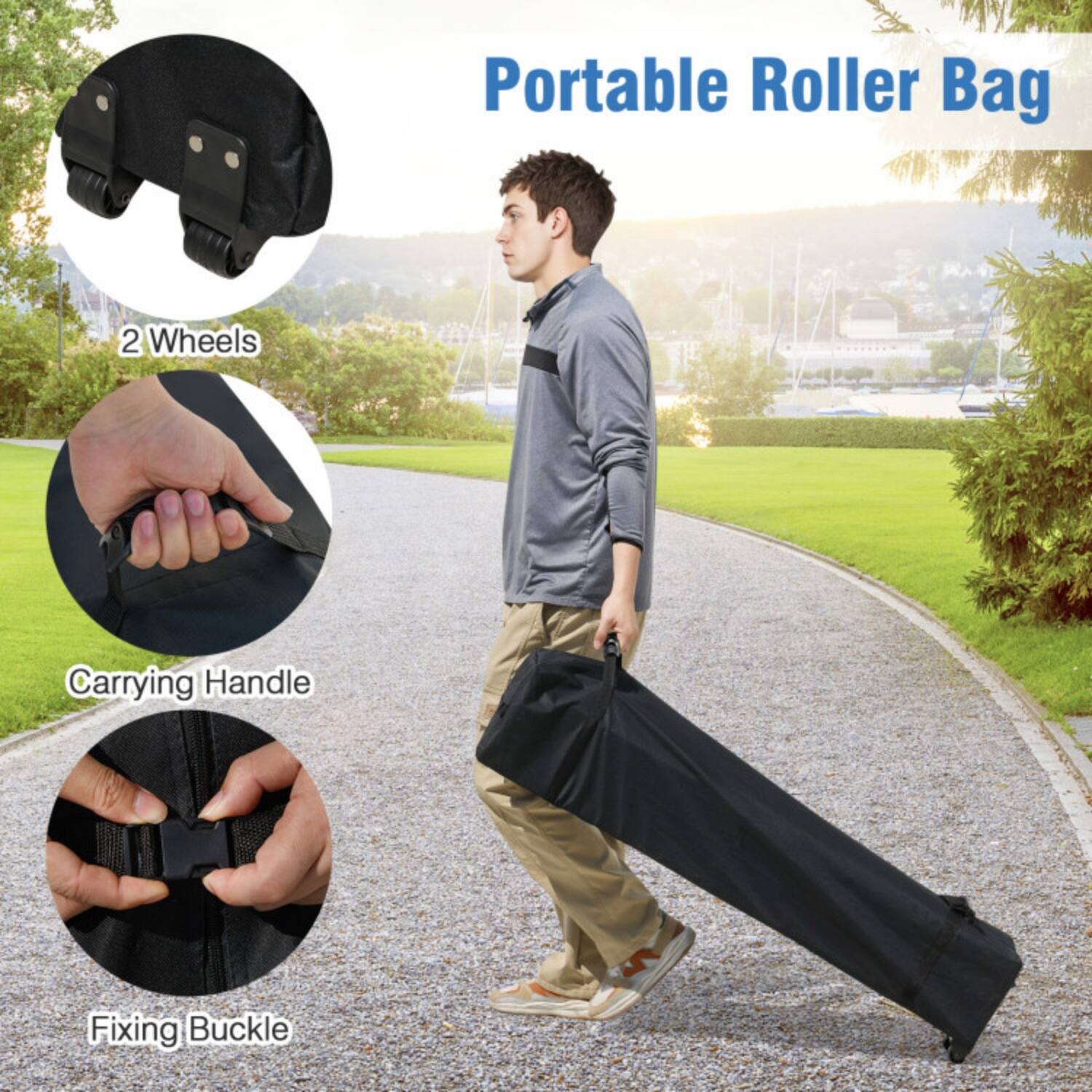 Portable Roller Bag

- 2 Wheels
- Carrying Handle
- Fixing Buckle