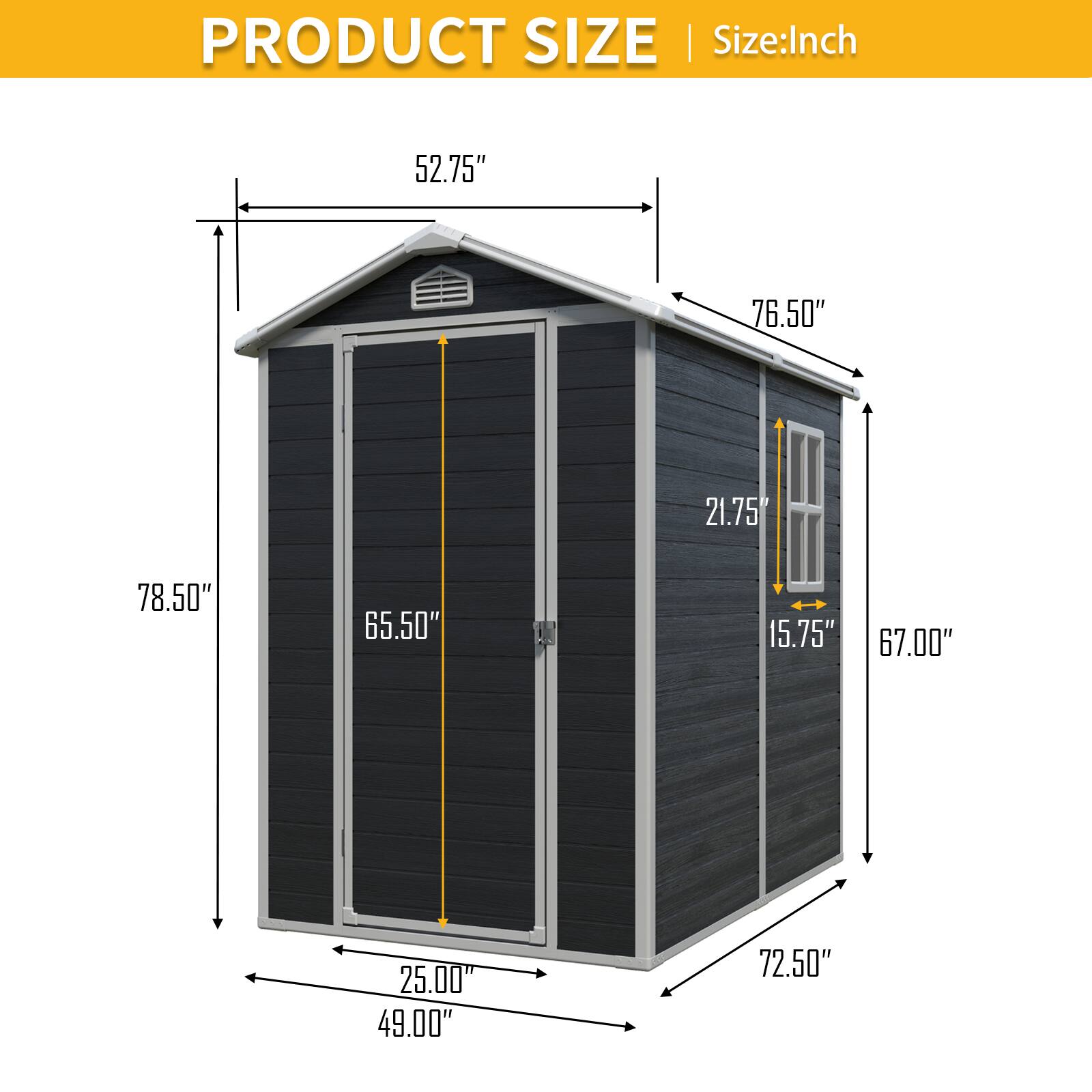 PRODUCT SIZE | Size: Inch  
52.75" 76.50" 21.75" 78.50" 65.50" 15.75" 67.00" 25.00" 49.00" 72.50"
