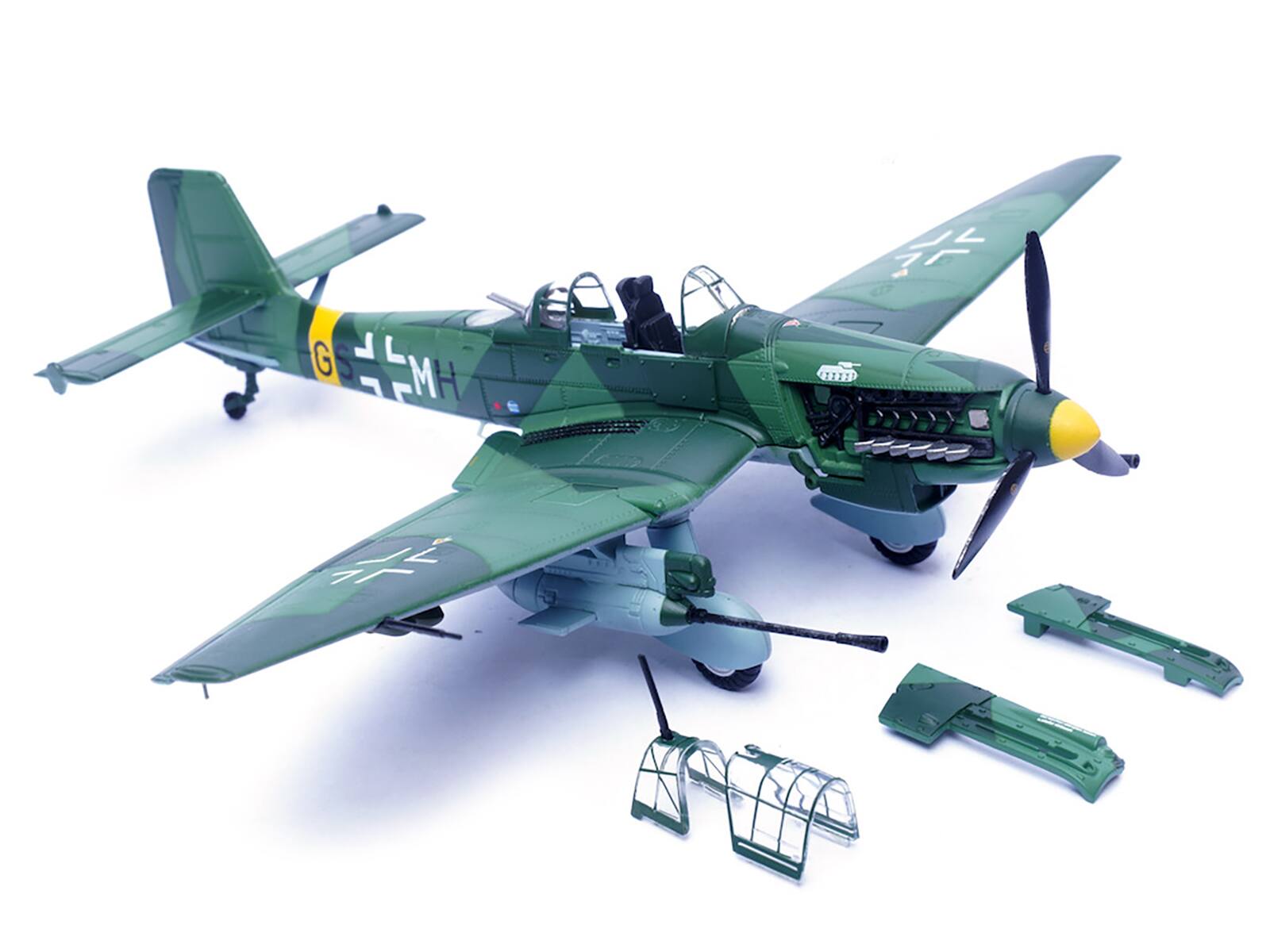 Alt View 3. Panzerkampf - Junkers Ju 87G1 Stuka Bomber Aircraft "Ukraine" (1944) German Luftwaffe "Wing" Series 1/72 Diecast Model by Panzerkampf.