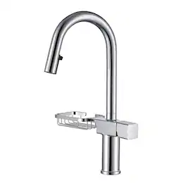 High Arc Pull-Down Kitchen Faucet - Single Hole Stainless Steel Modern Sink Faucet