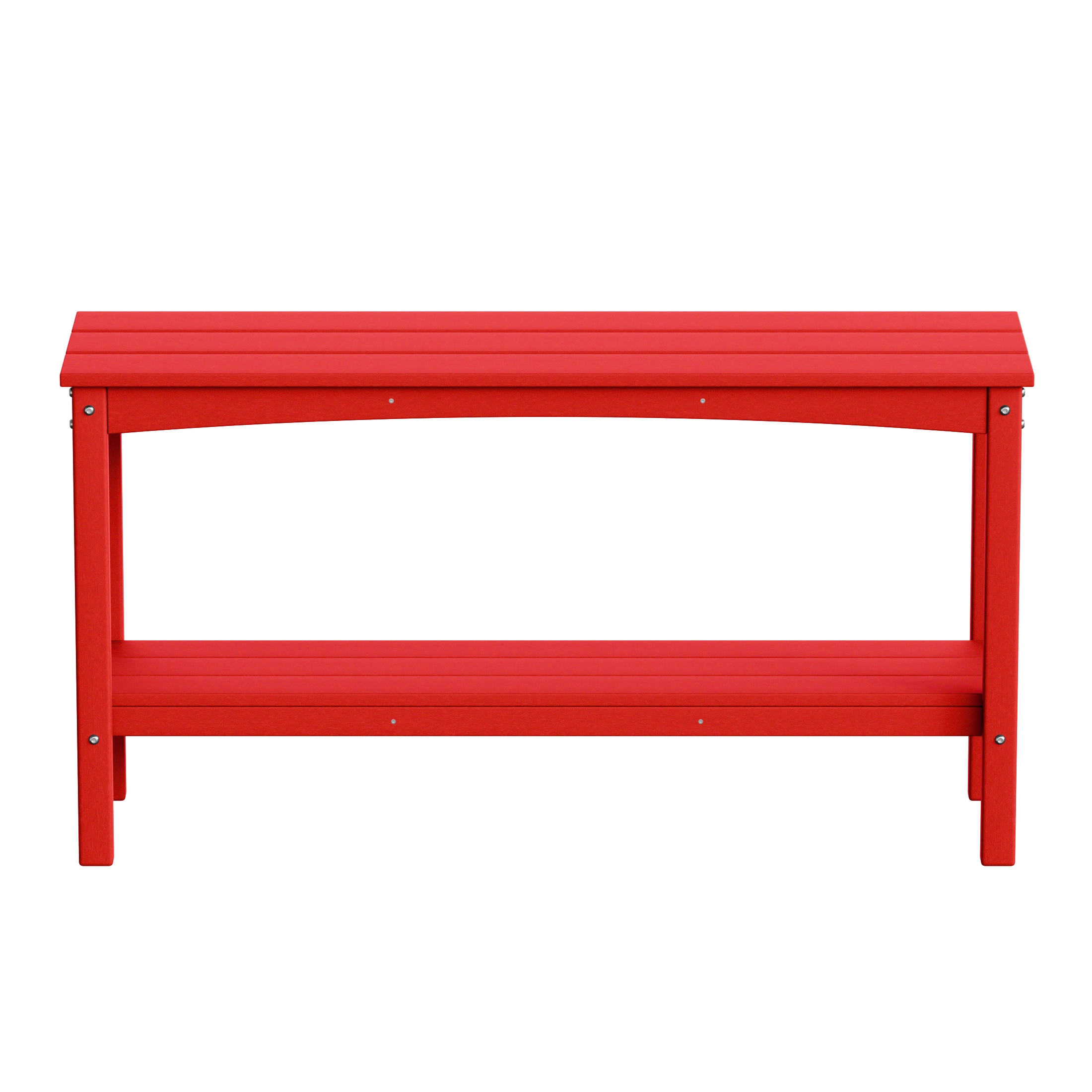 WestinTrends - Malibu 55" Outdoor Patio HDPE Adirondack 2-Tier Shelf Console Table - Red