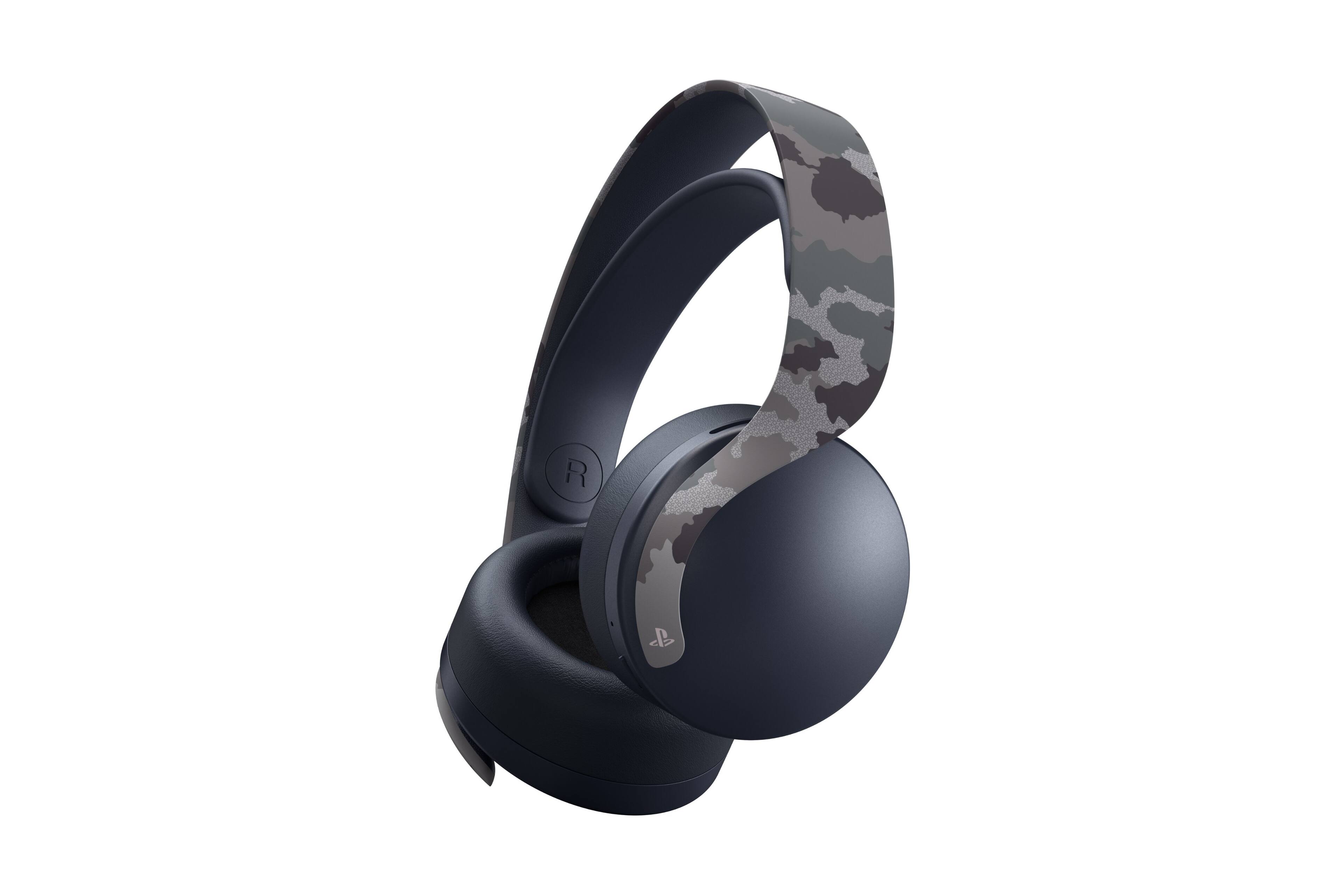 Angle. Sony - PULSE 3D Wireless Gaming Headset for PS5, PS4, and PC - Gray Camouflage.