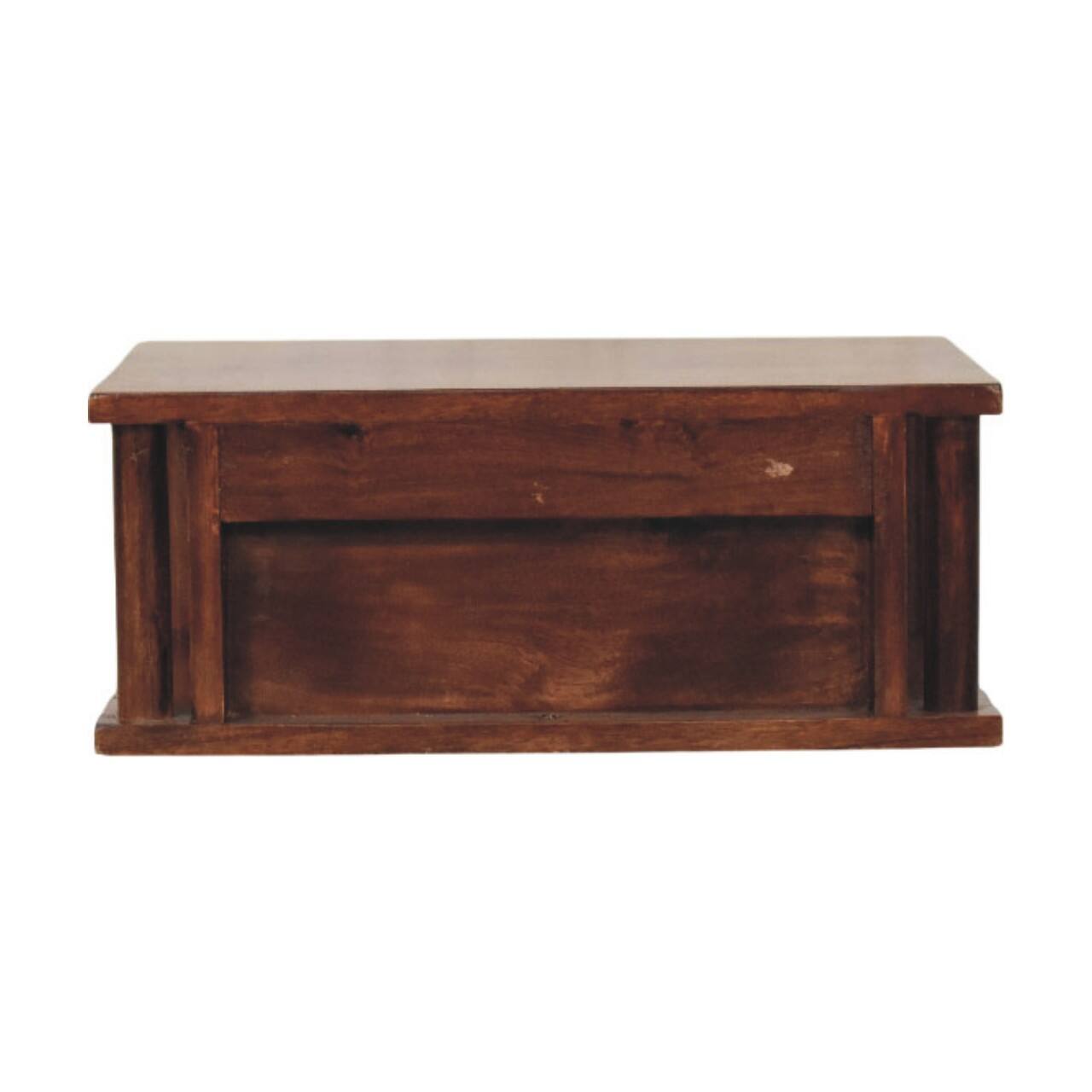 Alt View 6. Artisan Furniture - Artisan Furniture Solid Wood Wall-Mounted Bedside with Brass Handle, 1 Drawer, Dark Brown - Dark brown.