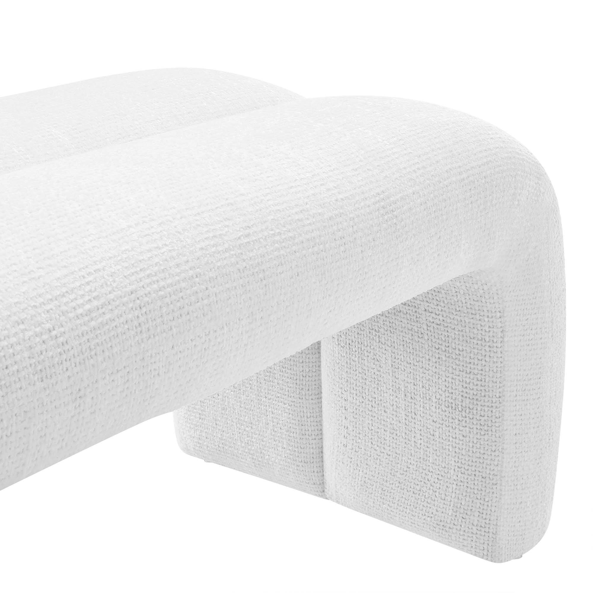 Alt View 1. Modway - Dax 50.5" Chenille Upholstered Accent Bench by Modway - White.