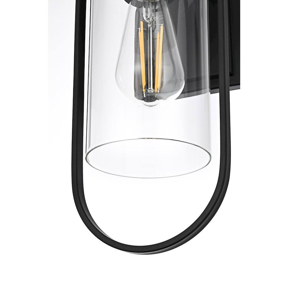 Alt View 3. Elegant Lighting - Jaxson 6 Inch Outdoor Wall Sconce In Black - Black.