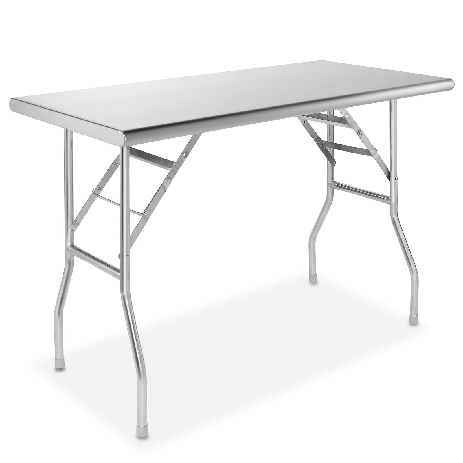 Front. GRIDMANN - NSF Stainless Steel Folding Tables - Silver.