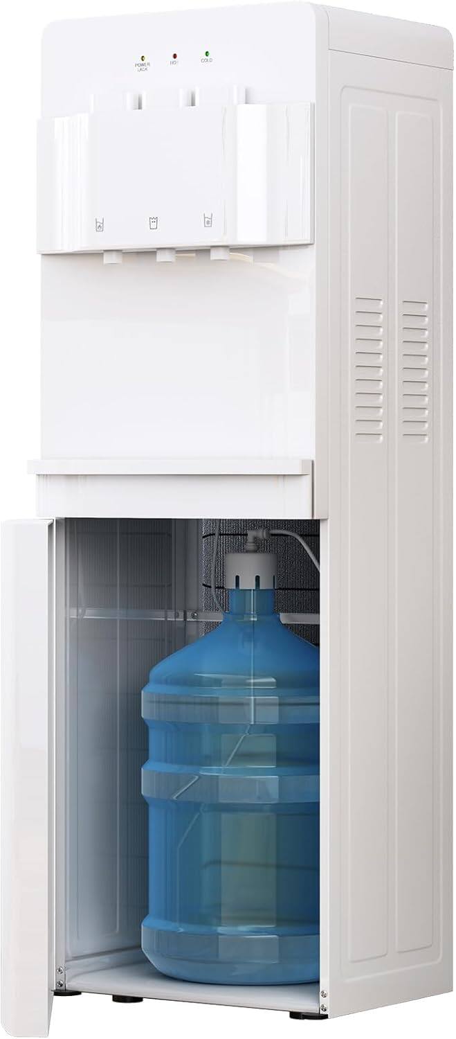 Front. Circus Cirle - Bottom-fill water dispenser - three-temperature modes, with child lock and anti-scald feature, white - WHITE.