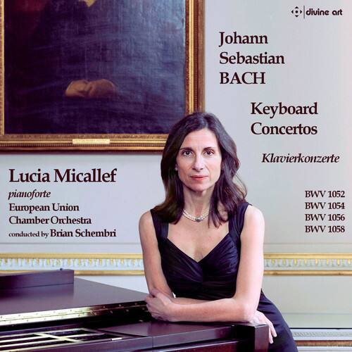 Johann Sebastian BACH  
Keyboard Concertos  
Klavierkonzerte  

Lucia Micallef  
pianoforte  
European Union Chamber Orchestra  
conducted by Brian Schembri  

BWV 1052  
BWV 1054  
BWV 1056  
BWV 1058  

divine art