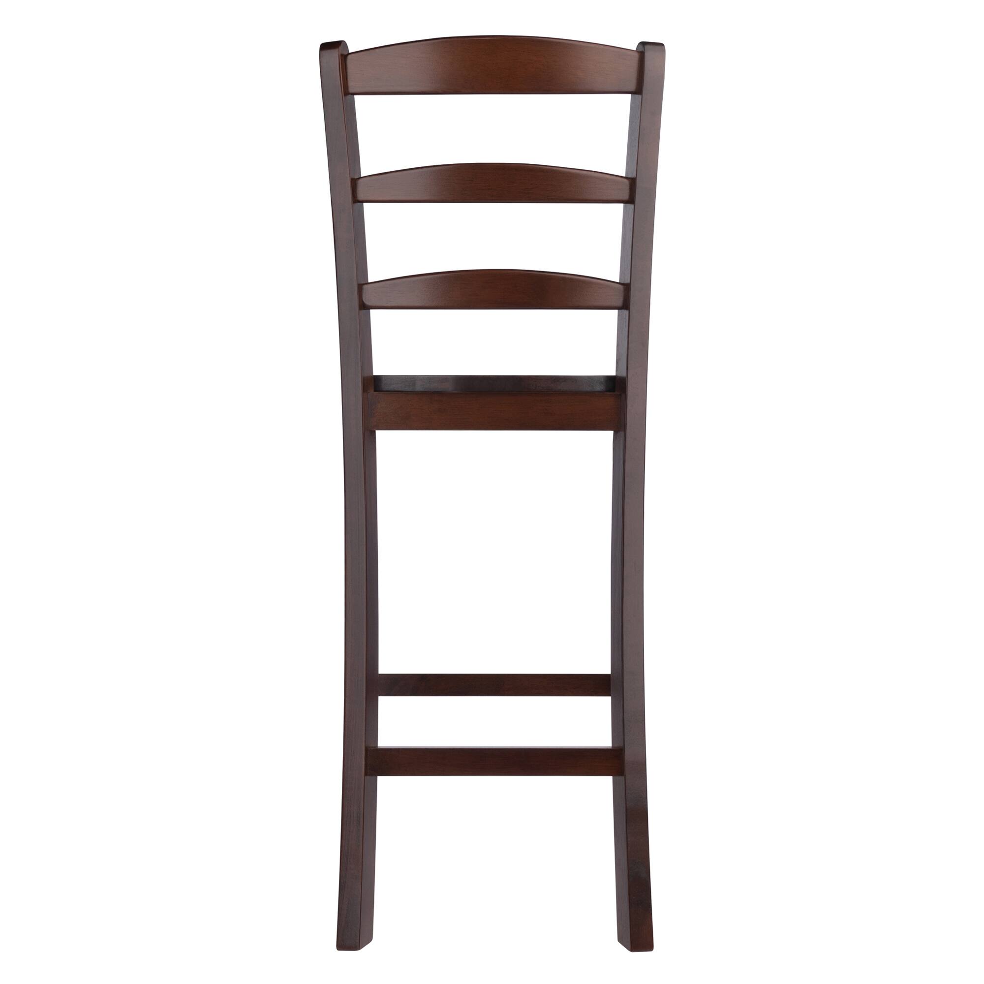 Alt View 3. Winsome Wood - Benjamin 2-Pc Ladder-back Counter Stool Set - Walnut.