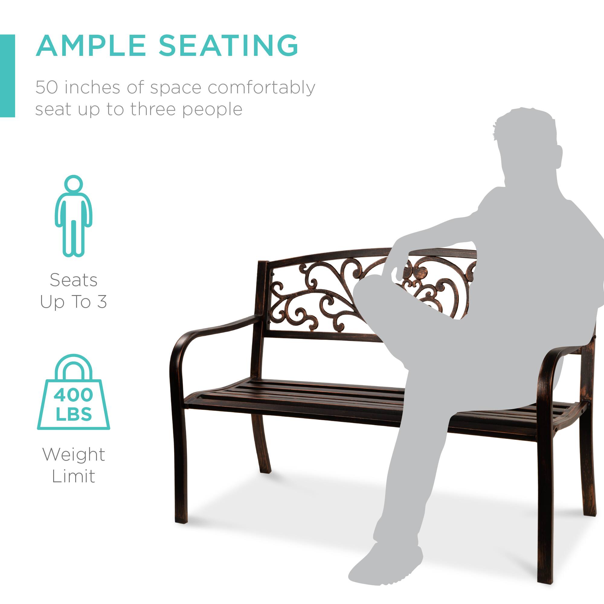 AMPLE SEATING

50 inches of space comfortably seat up to three people

Seats Up To 3

Weight Limit 400 LBS