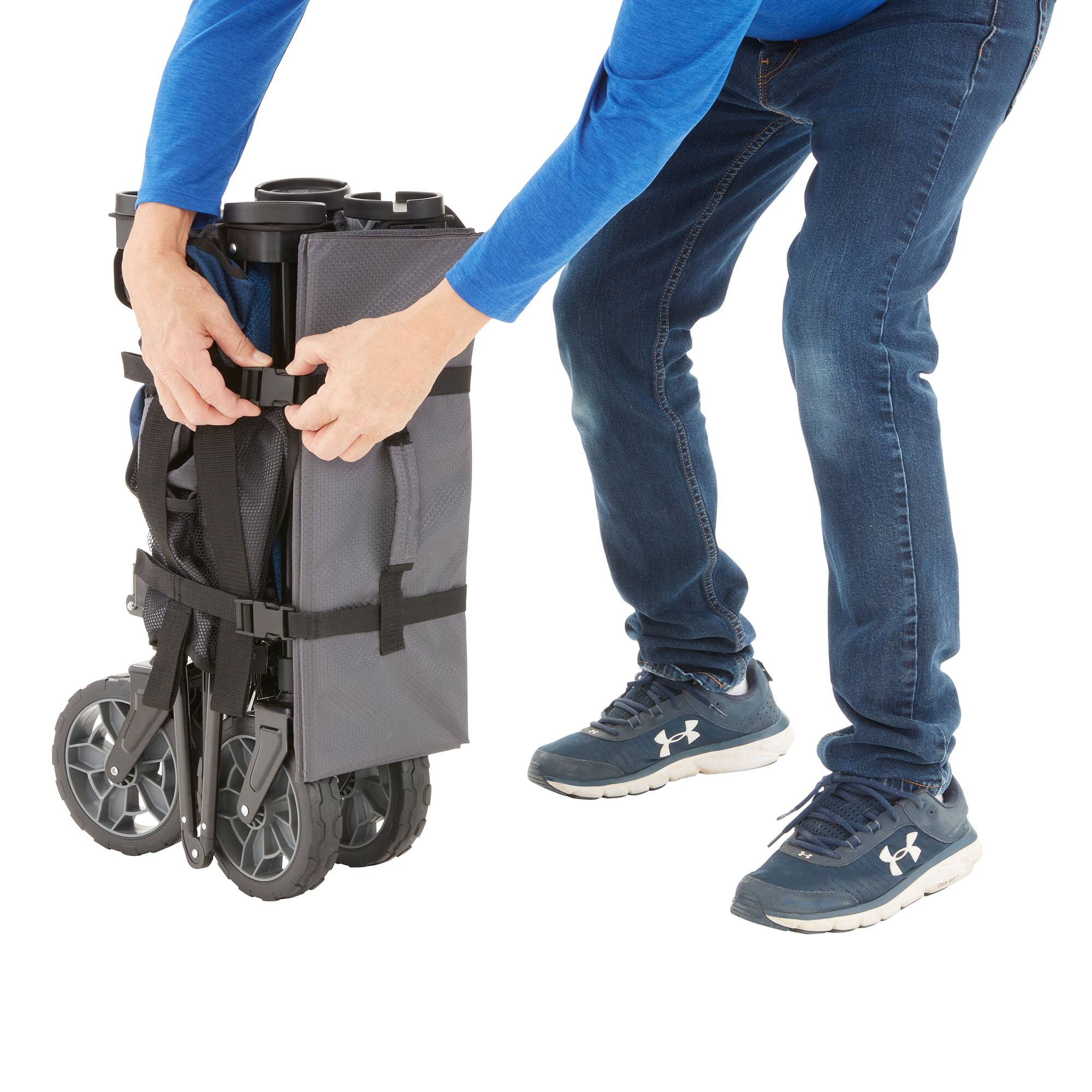 Alt View 7. Gorilla Carts - Gorilla Carts 7 Cubic Feet Foldable Utility Beach Wagon with Oversized Bed, Blue - Blue.
