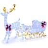 Front. Costway - Costway Lighted Christmas Reindeer and Sleigh with 215 White LED Lights 8 Ground Stakes Advent Calendar - Cold White.
