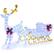 Front. Costway - Costway Lighted Christmas Reindeer and Sleigh with 215 White LED Lights 8 Ground Stakes - Cold White.