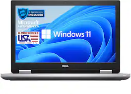 Dell - 15.6" Refurbished 1920 x 1080 FHD - Intel 9th Gen Core i7-9850H with 32GB RAM - NVIDIA Quadro T1000 - 2TB SSD - Silver