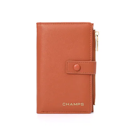 Front. Champs - Iconic Collection Slim Wallet - Tan.