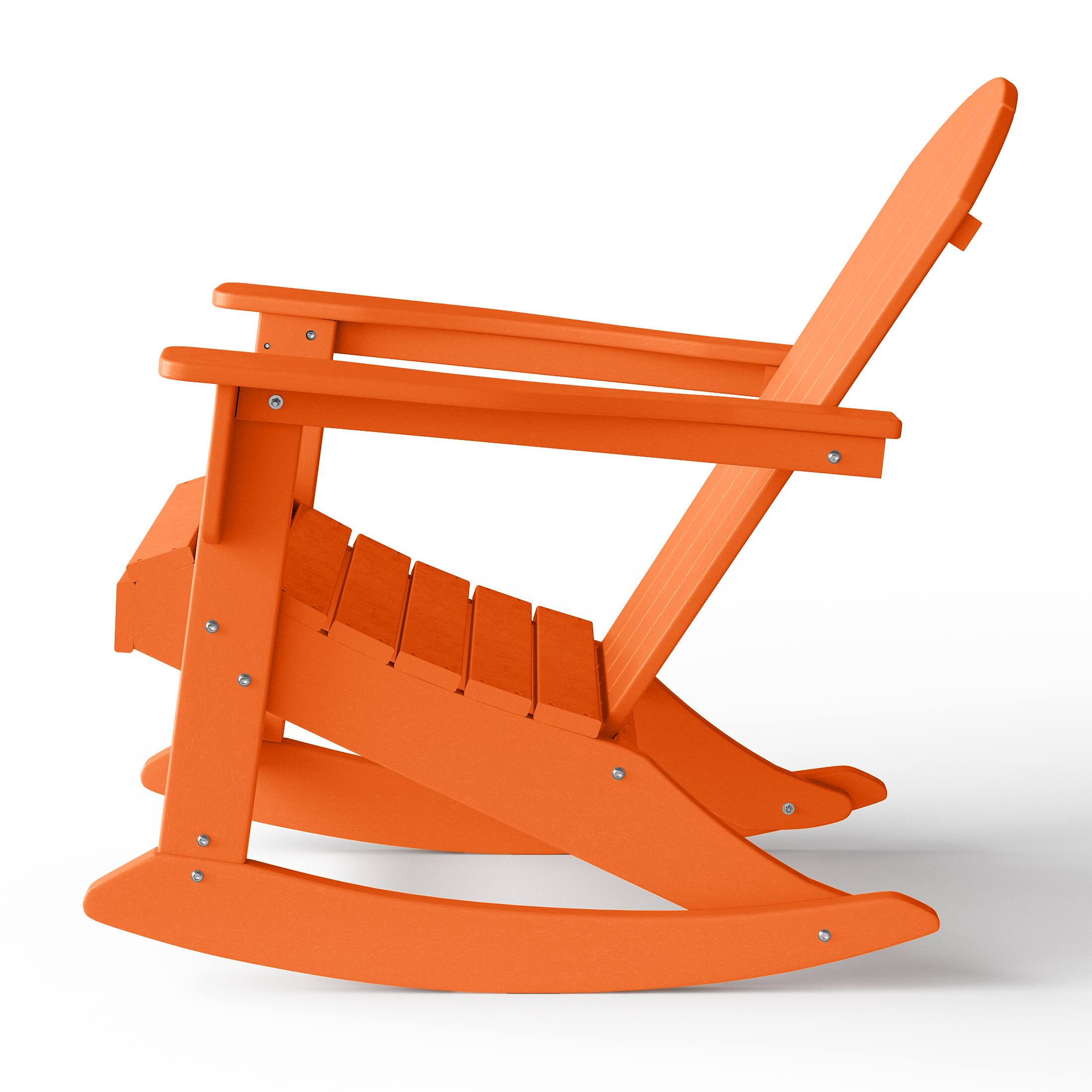 Alt View 4. WestinTrends - WestinTrends Malibu 2 piece set Outdoor / Patio Poly Adirondack rocking chairs ( 2 seater ) - Orange.