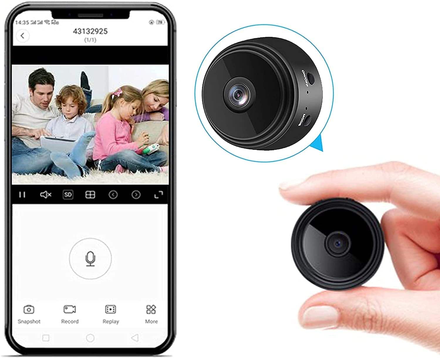 Cluzine - Mini WiFi Hidden Camera Home Security Nanny Cam Night Vision Live Feed Phone App Control Video Recorder Playback Camera