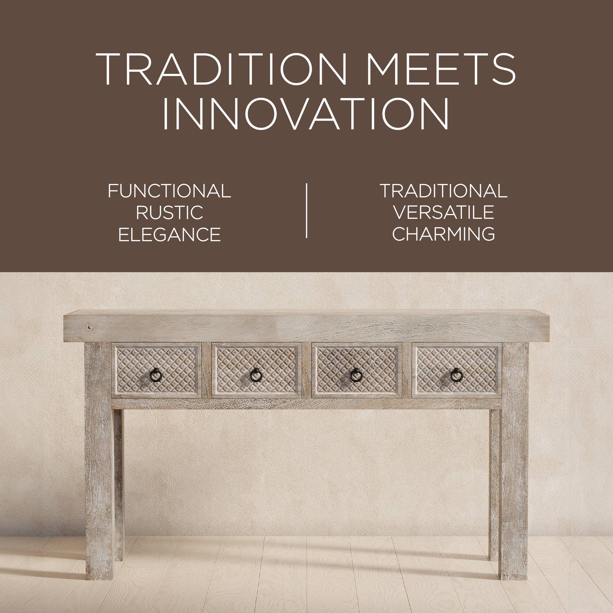 TRADITION MEETS INNOVATION

FUNCTIONAL RUSTIC ELEGANCE

TRADITIONAL VERSATILE CHARMING