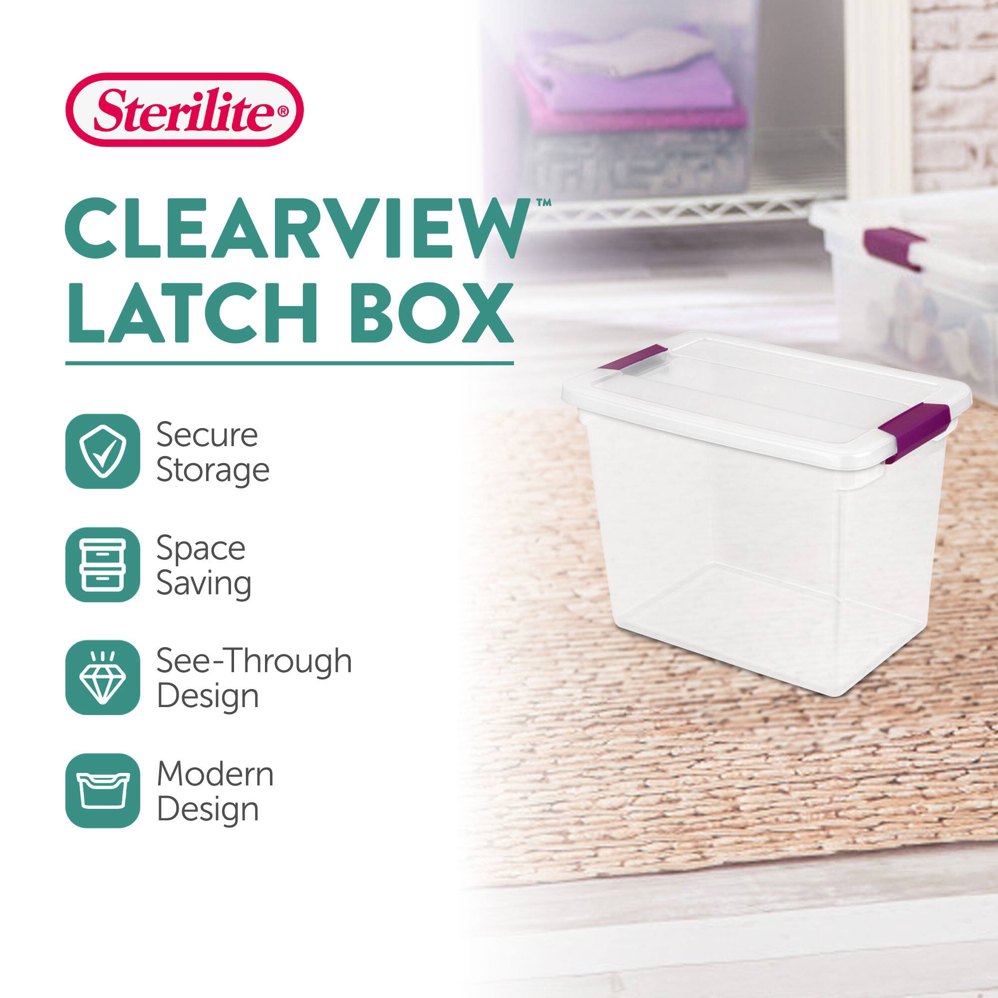 Sterilite CLEARVIEW LATCH BOX  
Secure Storage  
Space Saving  
See-Through Design  
Modern Design