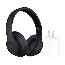 Beats - Studio 3 Wireless Bluetooth Headphones + Power Adapter - Black