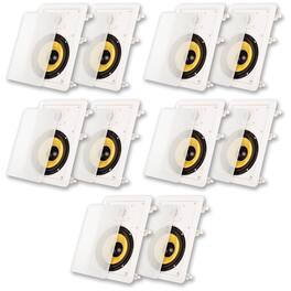 Acoustic Audio by Goldwood - HD-650 in Wall 6.5" Speakers Home Theater Surround Sound 5 Pair Pack - Paintable White