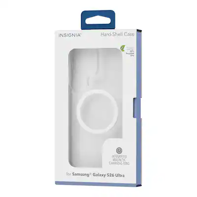 Insignia - Hard-Shell Case with Magnetic Charging Ring for Samsung Galaxy S26 Ultra - Clear Insignia - Hard-Shell Case with Magnetic Charging Ring for Samsung Galaxy S26 Ultra - Clear