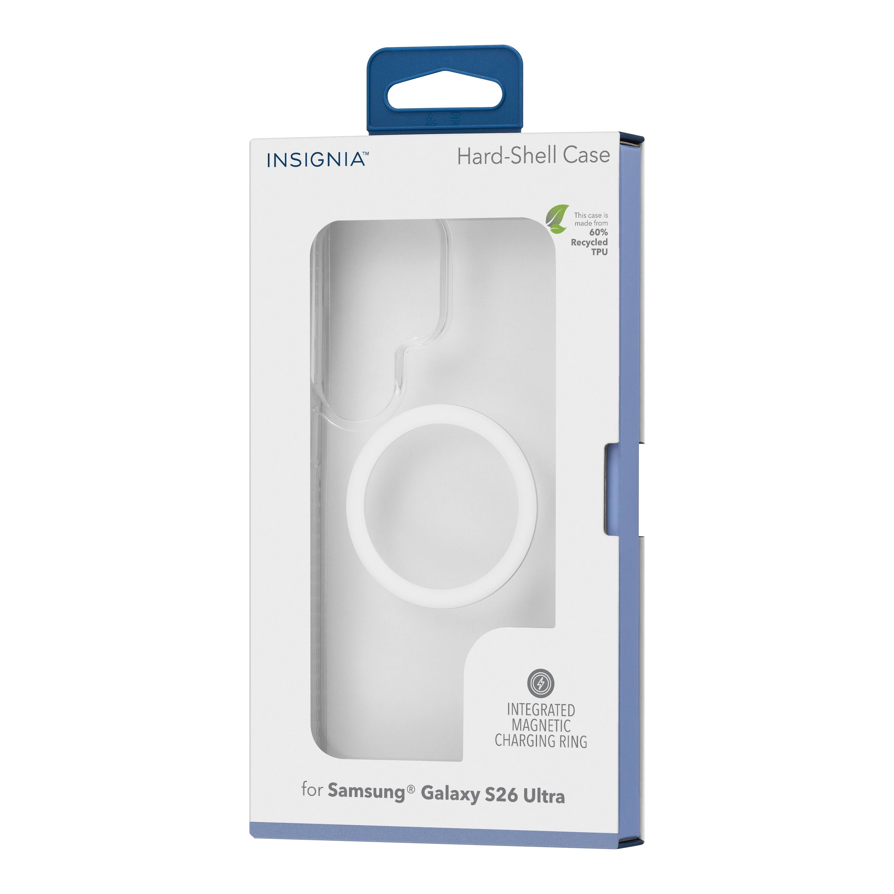 INSIGNIA Hard-Shell Case  
This Case is made from 60% Recycled TPU  
INTEGRATED MAGNETIC CHARGING RING  
for Samsung Galaxy S26 Ultra