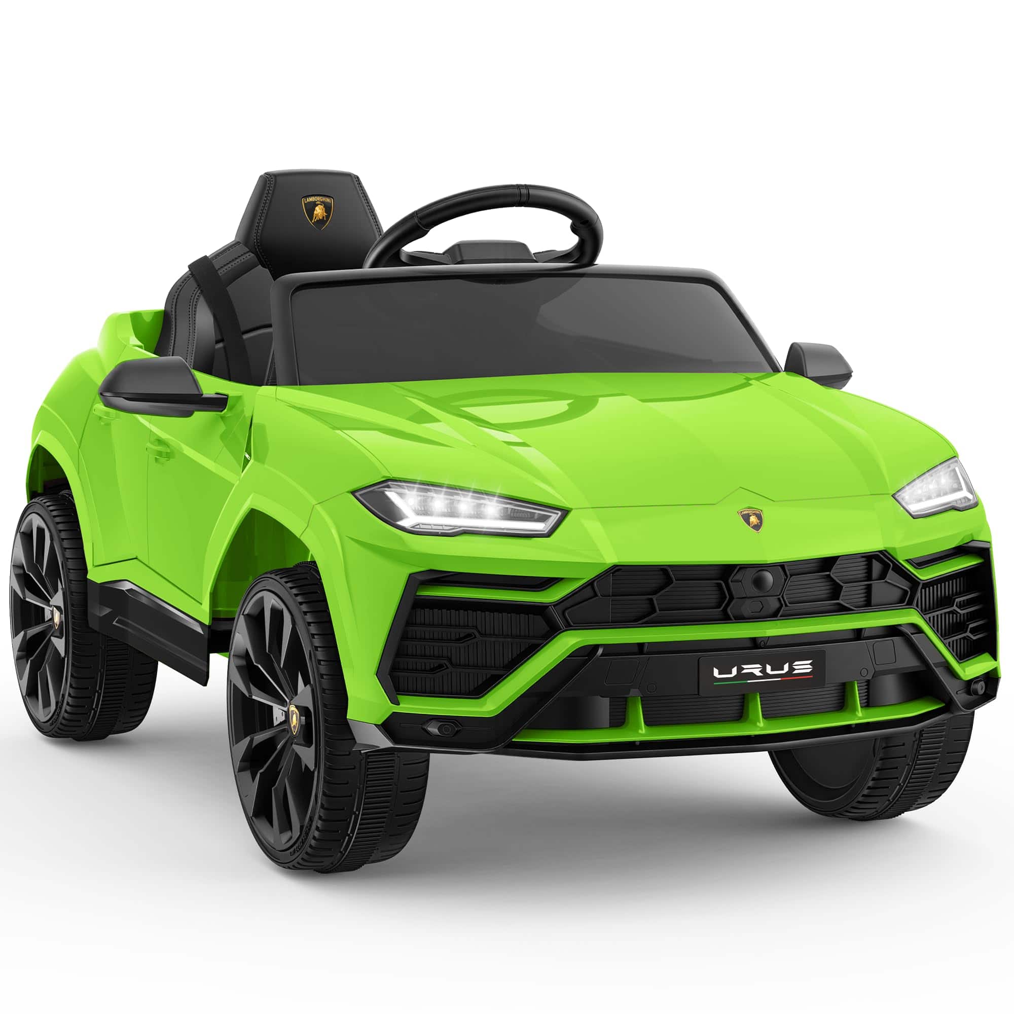 FIRST RIDE ON - Licensed Lamborghini Toy Car for Kids, 12V Electric Car with Remote Control, Ride On Car with MP3 Player & LED Lights - Green