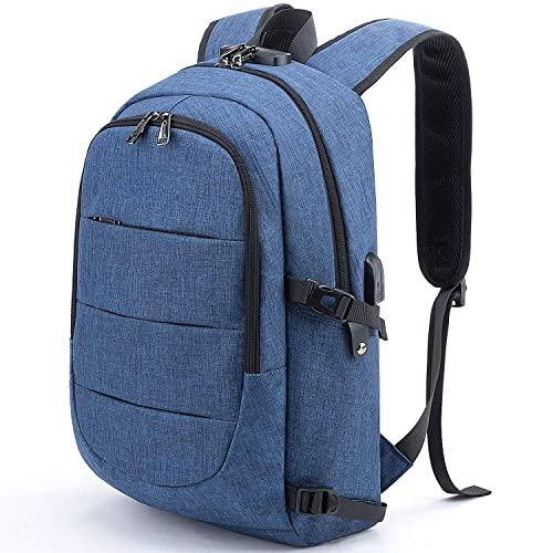 Live At Space - Travel Laptop Backpack Water Resistant Anti theft Bag With Usb Charging Port And Lock 15 6 Inch Computer Business - A-blue-17.3inch