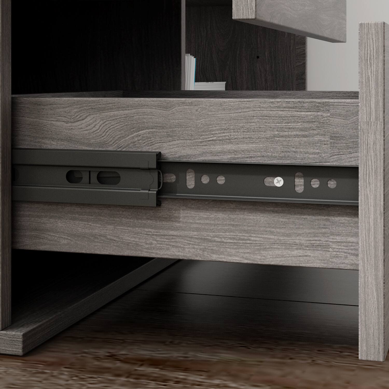 Alt View 1. Famapy - Famapy L - Shaped Computer Desk Space - Saving, Organized Storage & Modern Aesthetic for Any Room - Black.