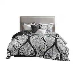 Gracie Mills - Muriel Damask Delight 6-Piece Duvet Cover Set - Black