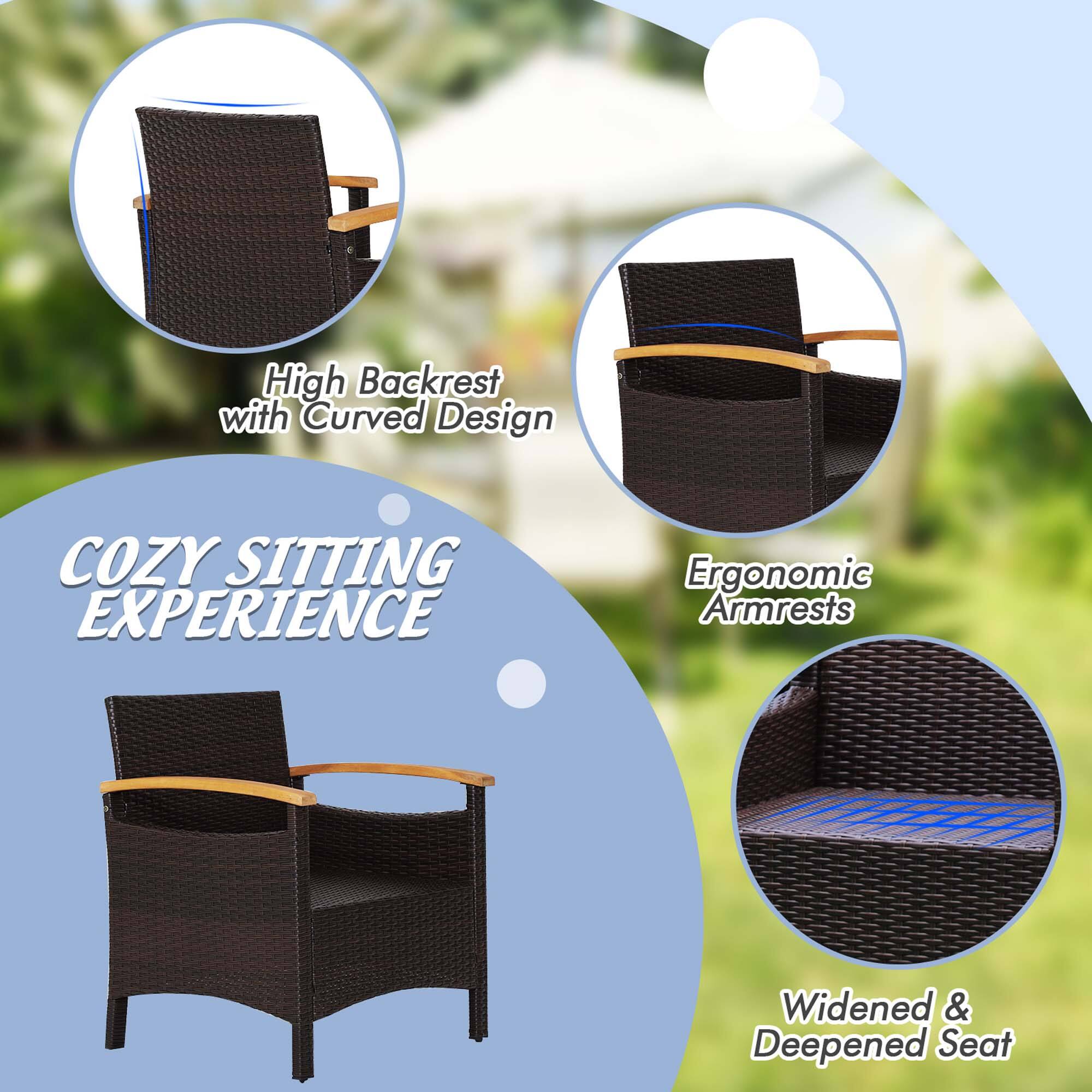 High Backrest with Curved Design, Ergonomic Armrests, Widened & Deepened Seat, Cozy Sitting Experience