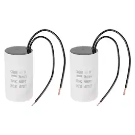 Unique Bargains - 2pcs 25uF CBB60 Running Capacitor, AC 450V 2 Wires 50/60Hz for Refrigerators, Washing Machines, Water Pumps - White