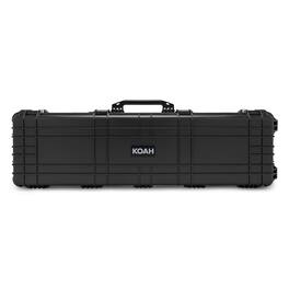 Koah - 53" Inch Weatherproof Protective Roller Rifle Hard Case with Customizable Foam (Black)