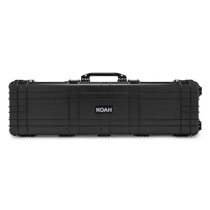 Front. Koah - Koah 53" Inch Weatherproof Protective Roller Rifle Hard Case with Customizable Foam (Black).