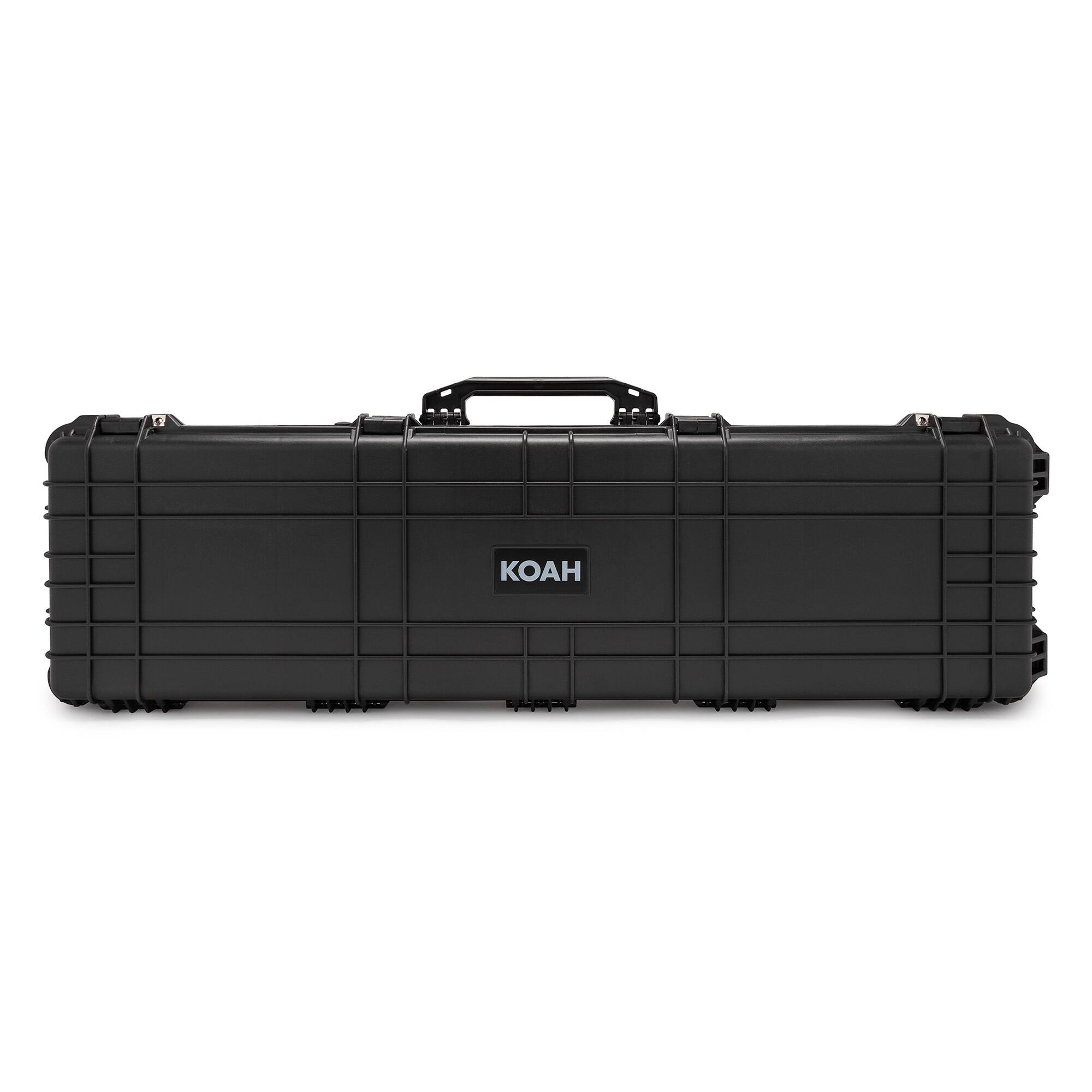 Front. Koah - Koah 53" Inch Weatherproof Protective Roller Rifle Hard Case with Customizable Foam (Black).