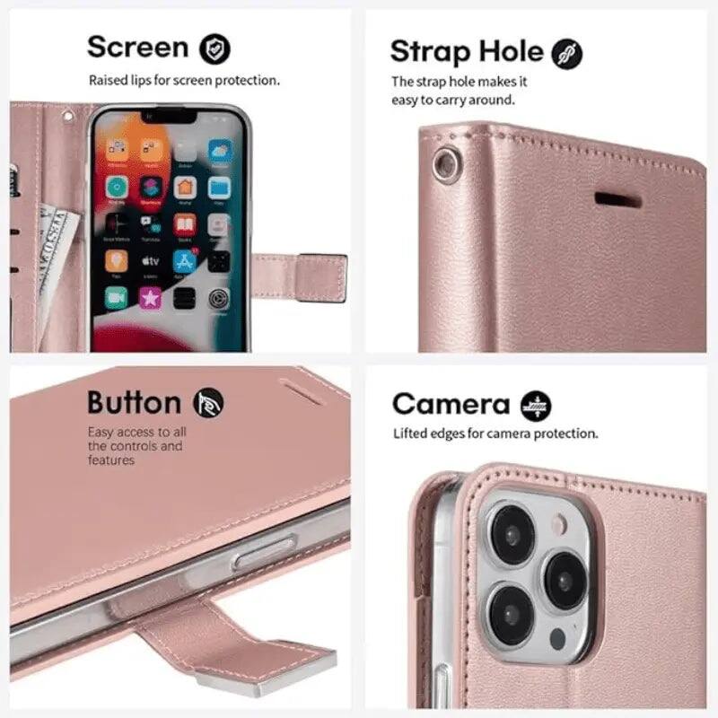 Screen  
Raised lips for screen protection.

Strap Hole  
The strap hole makes it easy to carry around.

Button  
Easy access to all the controls and features

Camera  
Lifted edges for camera protection.