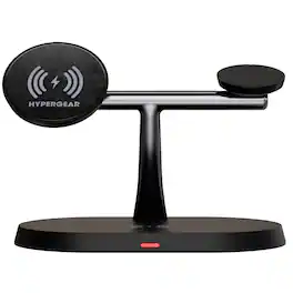 HyperGear - MaxCharge Pro 3-in-1 Wireless Charging Stand 15W Magnetic Fast Charge - Black