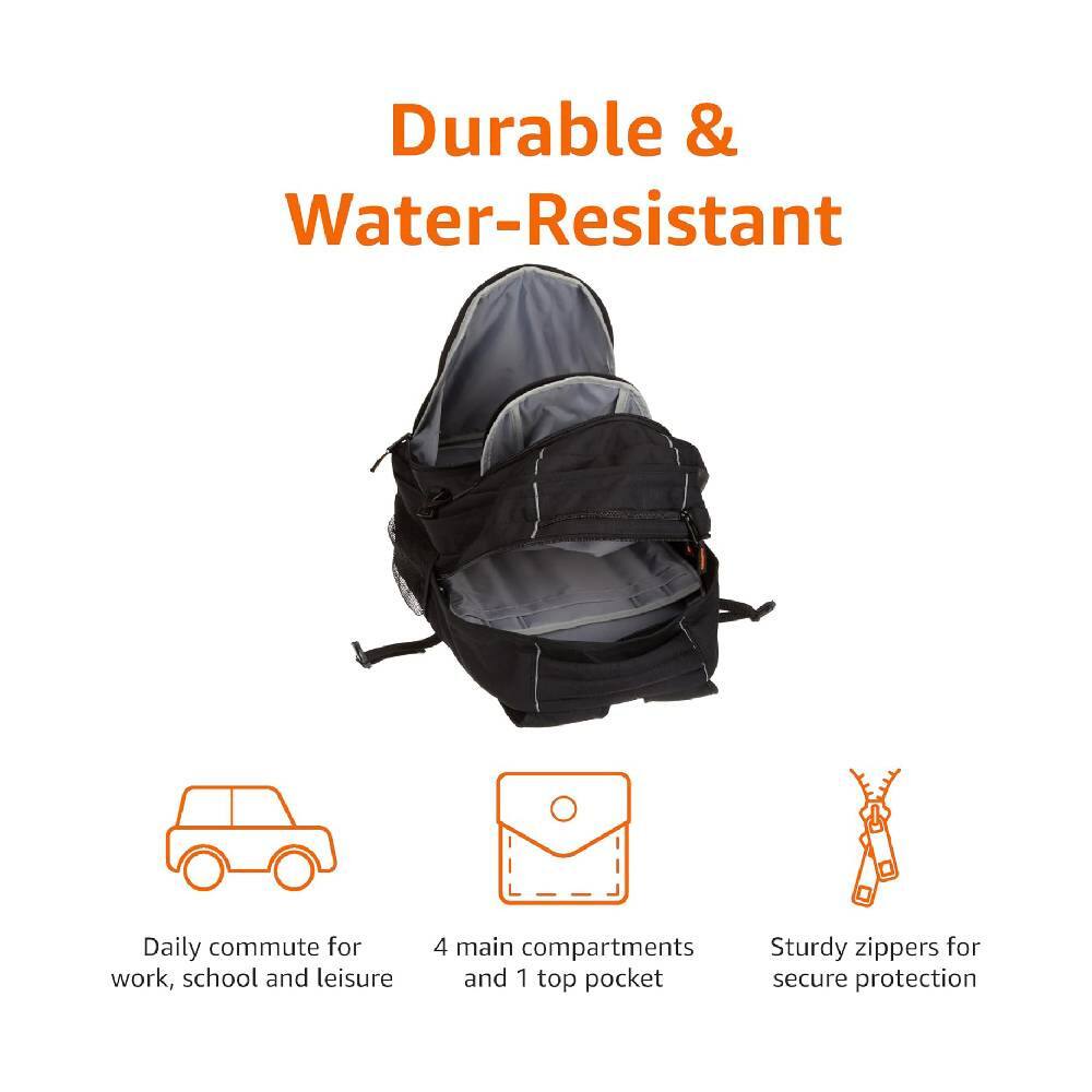 Durable & Water-Resistant

- Daily commute for work, school and leisure
- 4 main compartments and 1 top pocket
- Sturdy zippers for secure protection