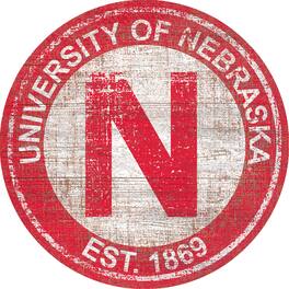 Fan Creations - Nebraska Huskers 24'' Round Heritage Logo Sign - Multicolor