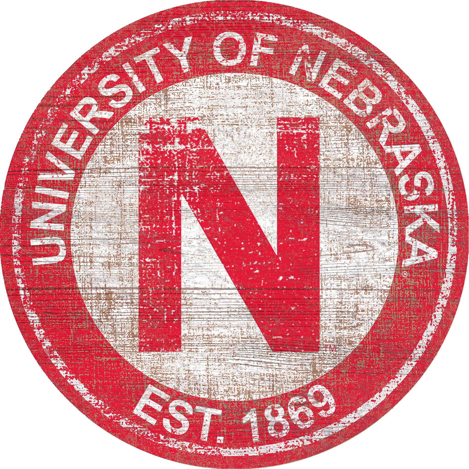 Nebraska Huskers 24'' Round Heritage Logo Sign