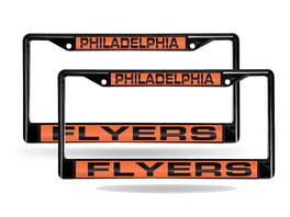 Rico Industries - Philadelphia Flyers Black Metal Laser License Plate Frame - Set of 2 Frames - Multi