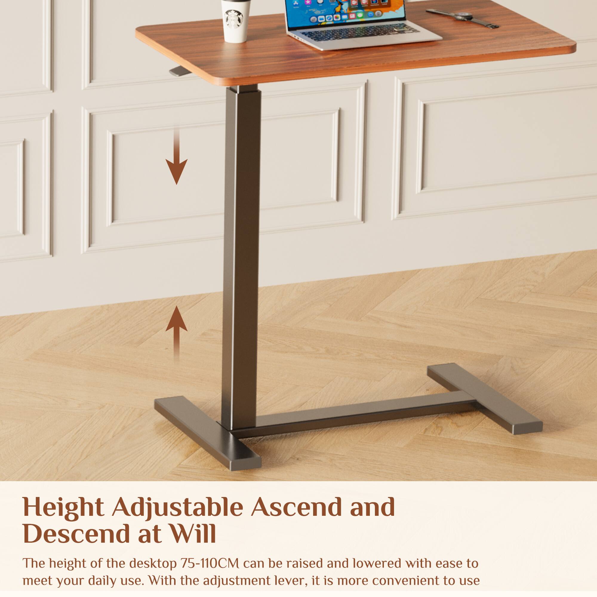 Height Adjustable Ascend and Descend at Will

The height of the desktop 75-110CM can be raised and lowered with ease to meet your daily use. With the adjustment lever, it is more convenient to use.