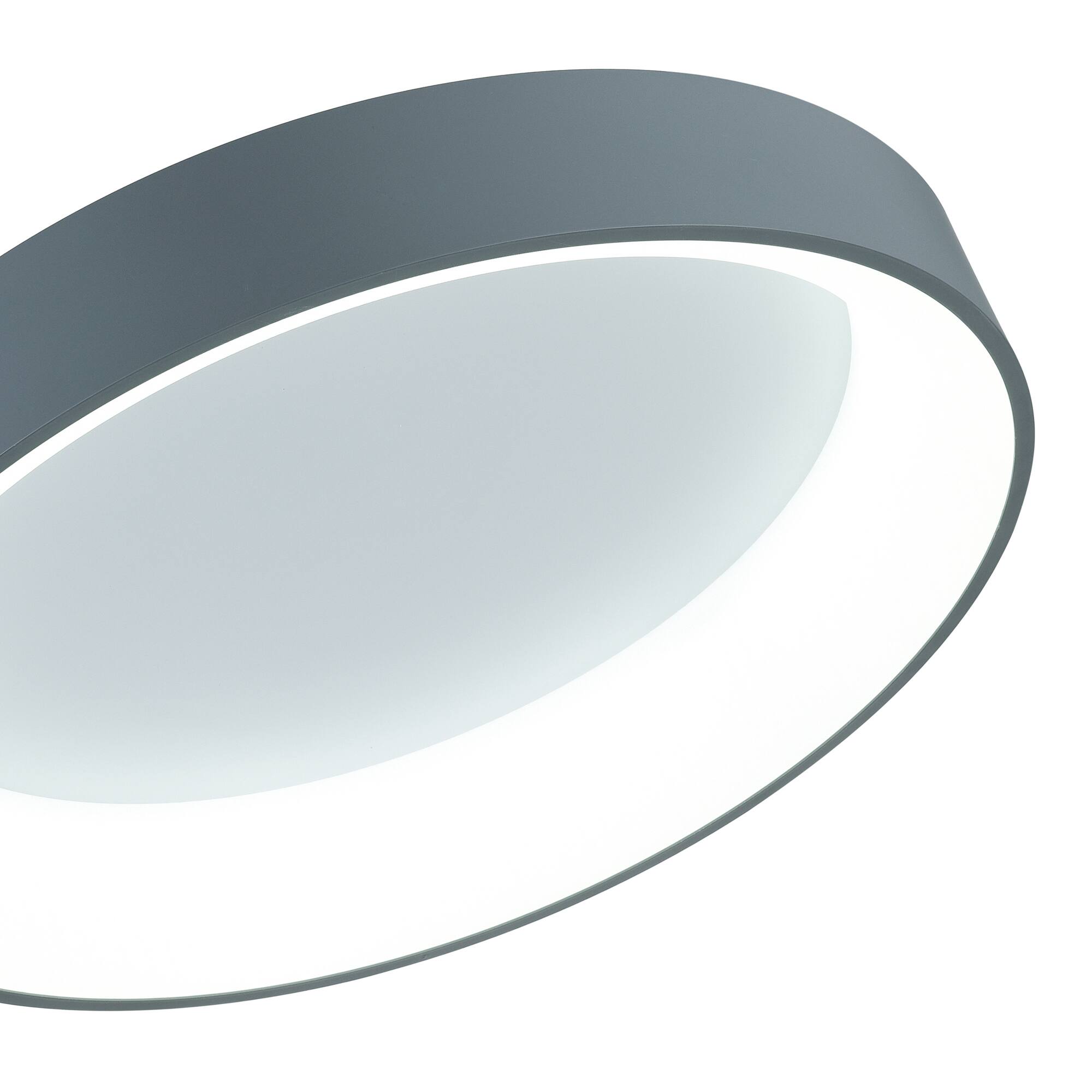 Back. CWI Lighting - Arenal LED Drum Shade Pendant With Gray & White Finish - Gray.