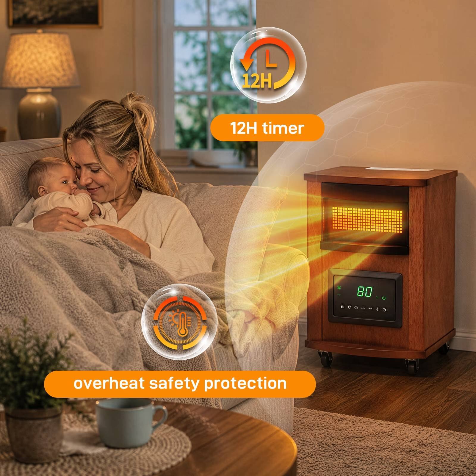 L 12H  
12H timer  
80 110  
overheat safety protection