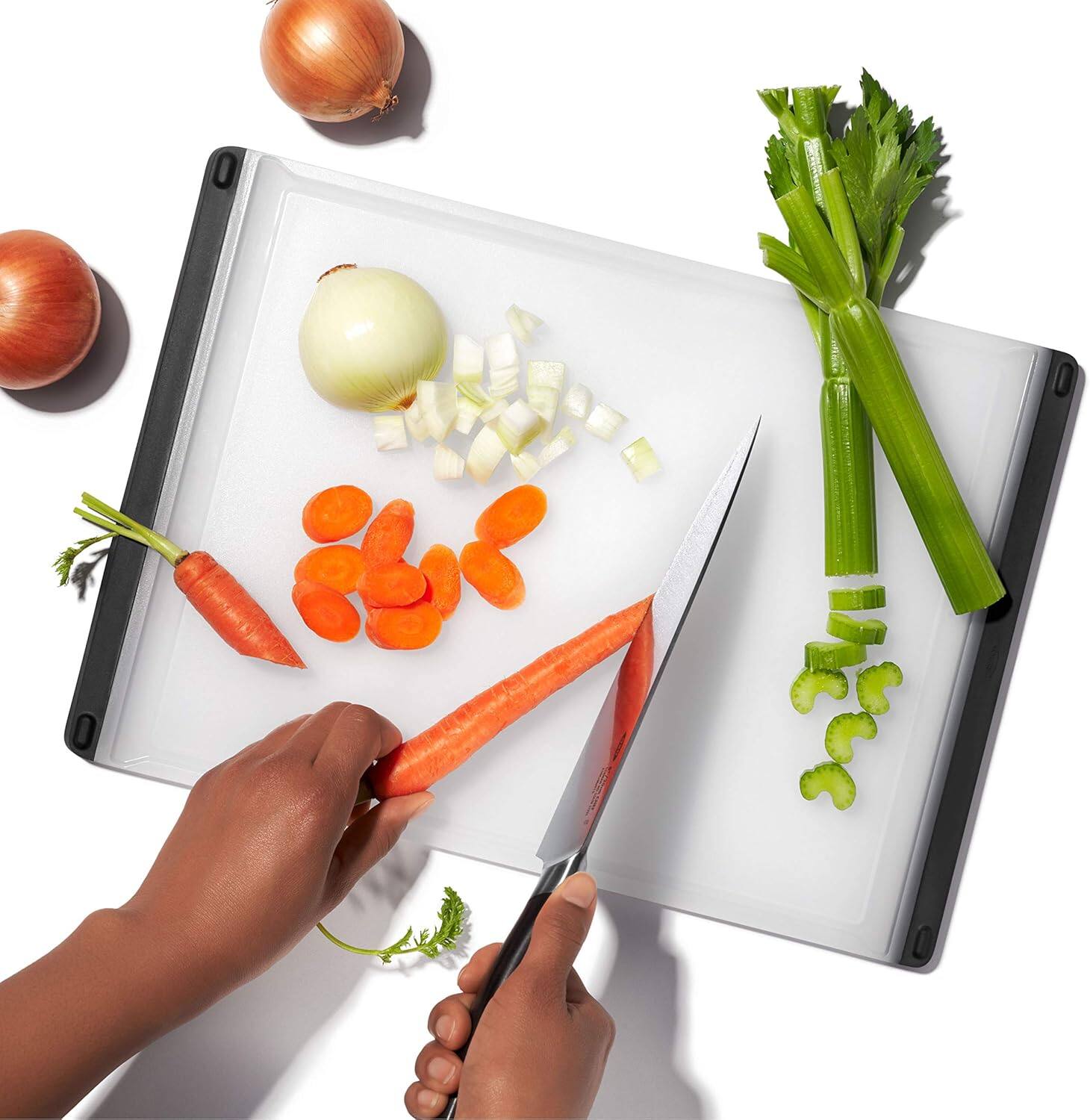 Alt View 2. PARKER SLATER - OXO Good Grips 2‑Pc Plastic Cutting Board Set – Clear, Non‑Slip.
