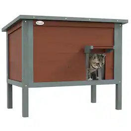 Pawhut - Cat House - Brown