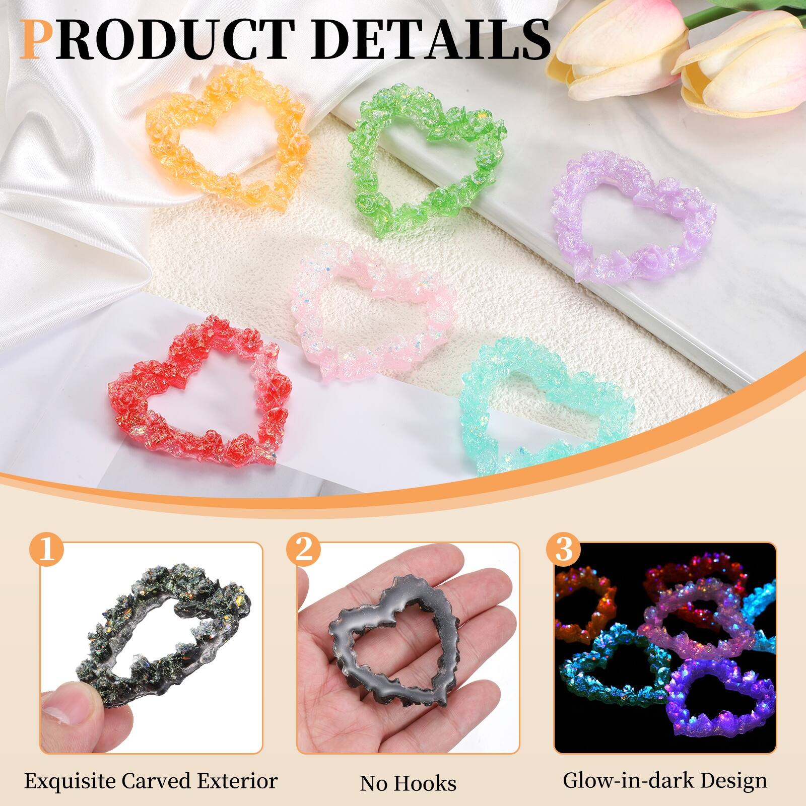 PRODUCT DETAILS

1. Exquisite Carved Exterior
2. No Hooks
3. Glow-in-dark Design