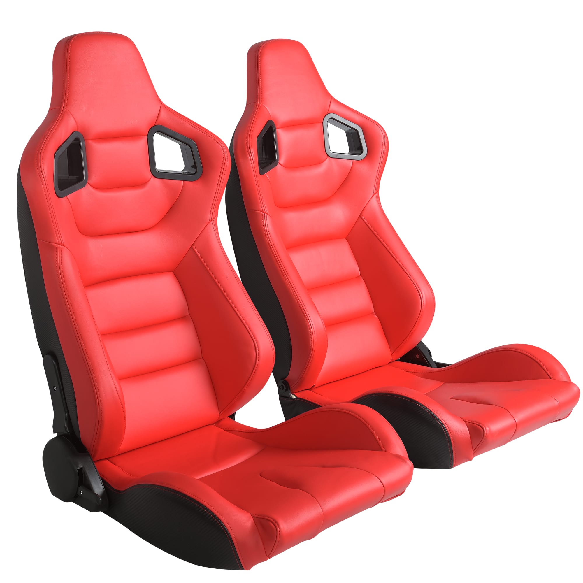 LOVMOR - 1-Piece Universal Racing Seat with Dual Lock Sliders, 45 to 165 Recline, Bracket Not Included - Red